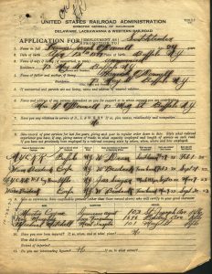 Employment Application for the Delaware, Lackawanna, and Western Railroad